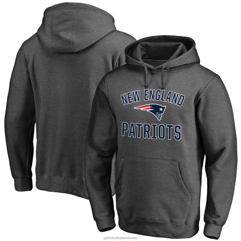 Patriots Jersey mężczyźni Fanatics branded Heather Carbon Victory Arch Team dopasowana bluza z kapturem odzież 6RBB630