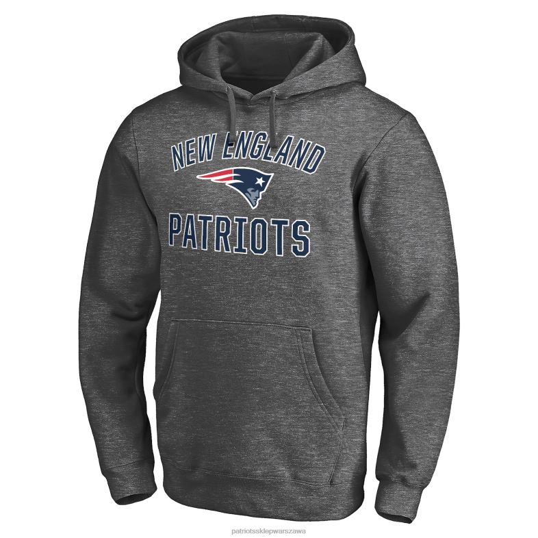 Patriots Jersey mężczyźni Fanatics branded Heather Carbon Victory Arch Team dopasowana bluza z kapturem odzież 6RBB630