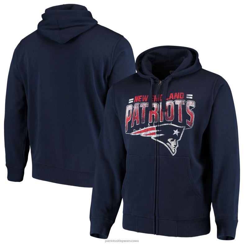 Patriots Jersey mężczyźni G-iii Sports by Carl Banks Granatowa bluza z kapturem i suwakiem na cały sezon odzież 6RBB651
