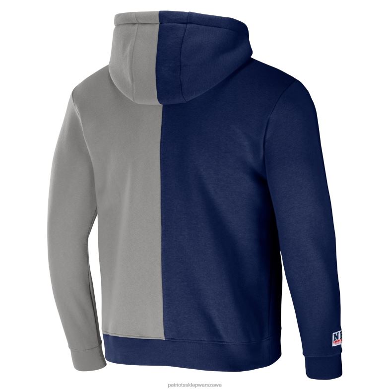 Patriots Jersey mężczyźni Granatowa bluza z kapturem z rozcięciem i logo nfl x staple odzież 6RBB810