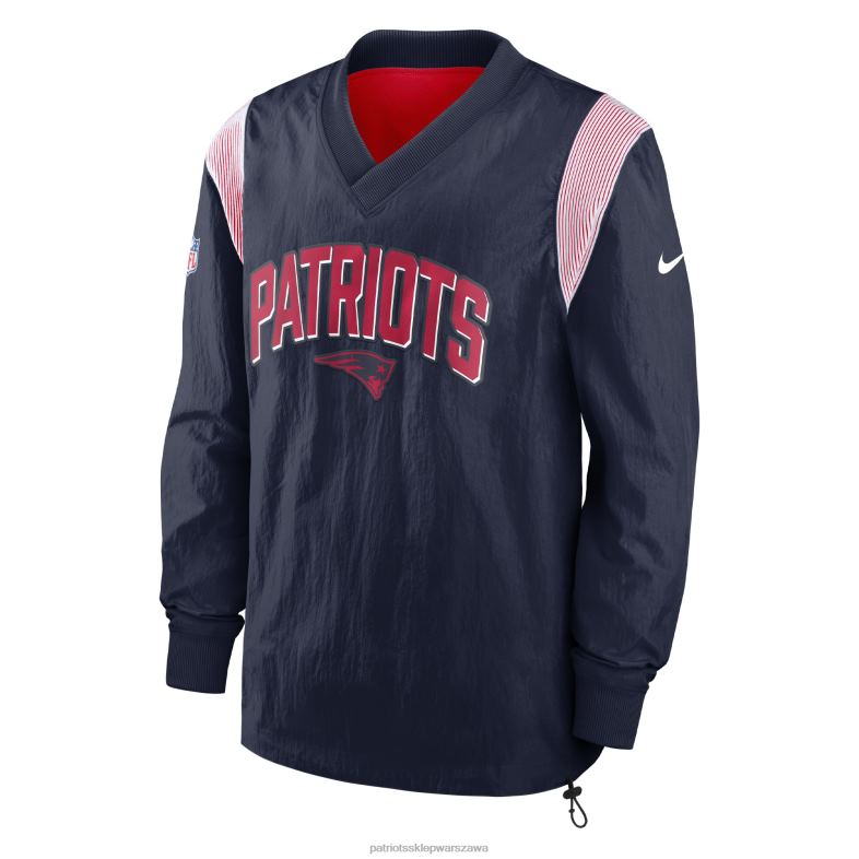 Patriots Jersey mężczyźni Granatowa kurtka przeciwwiatrowa Nike Sideline Athletic Stack z dekoltem w szpic odzież 6RBB629
