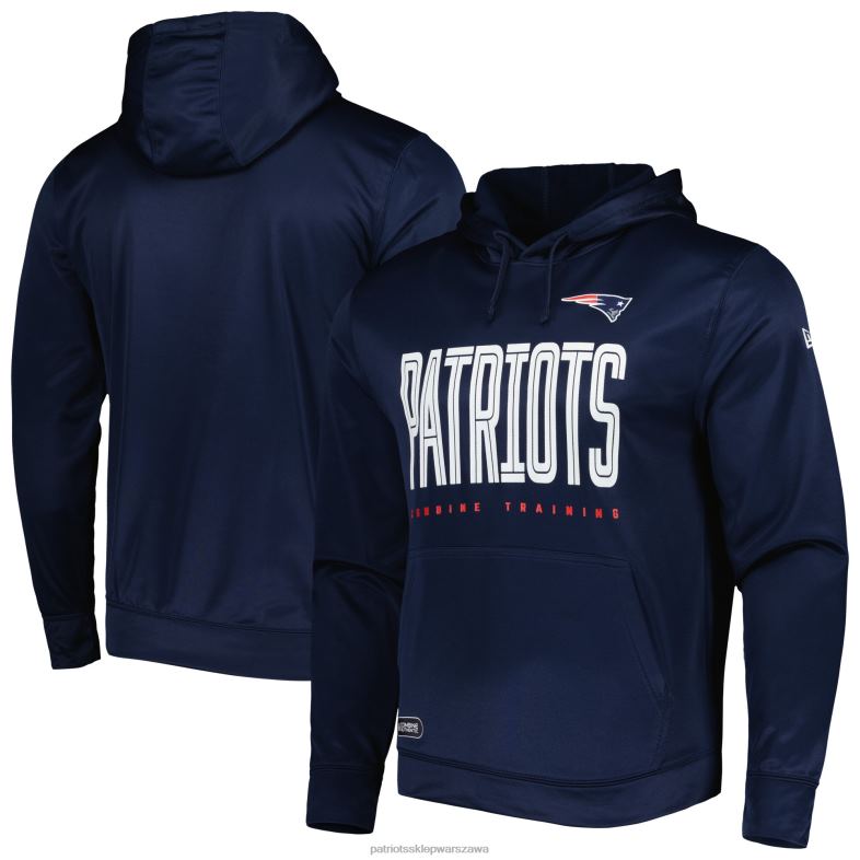 Patriots Jersey mężczyźni New Era Navy łączy autentyczną bluzę z kapturem Huddle Up odzież 6RBB680