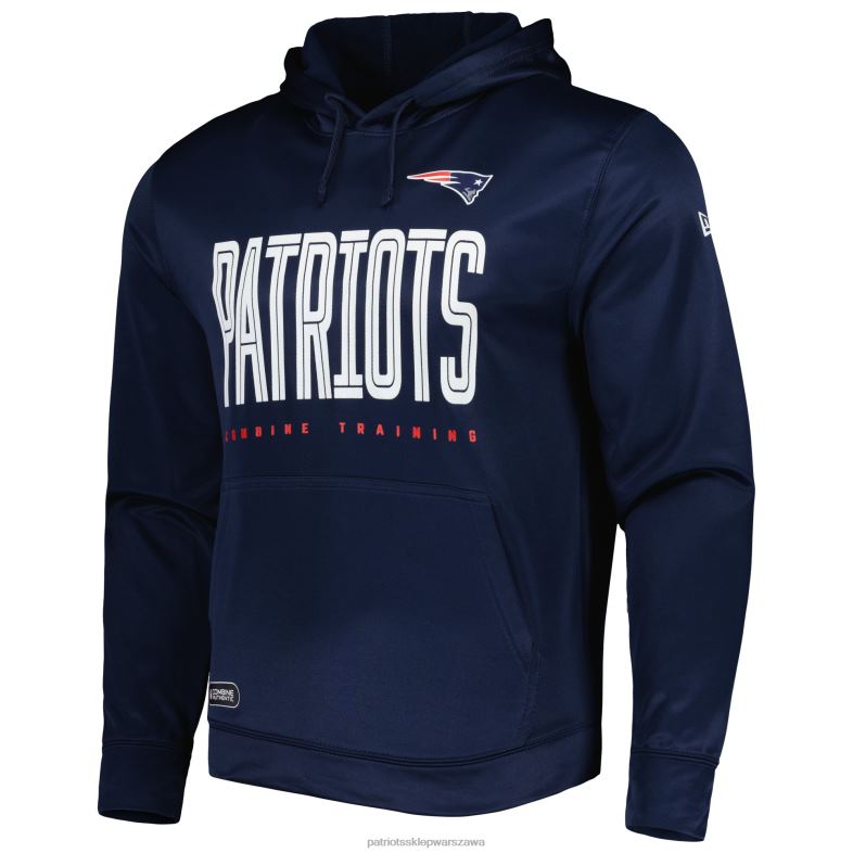 Patriots Jersey mężczyźni New Era Navy łączy autentyczną bluzę z kapturem Huddle Up odzież 6RBB680
