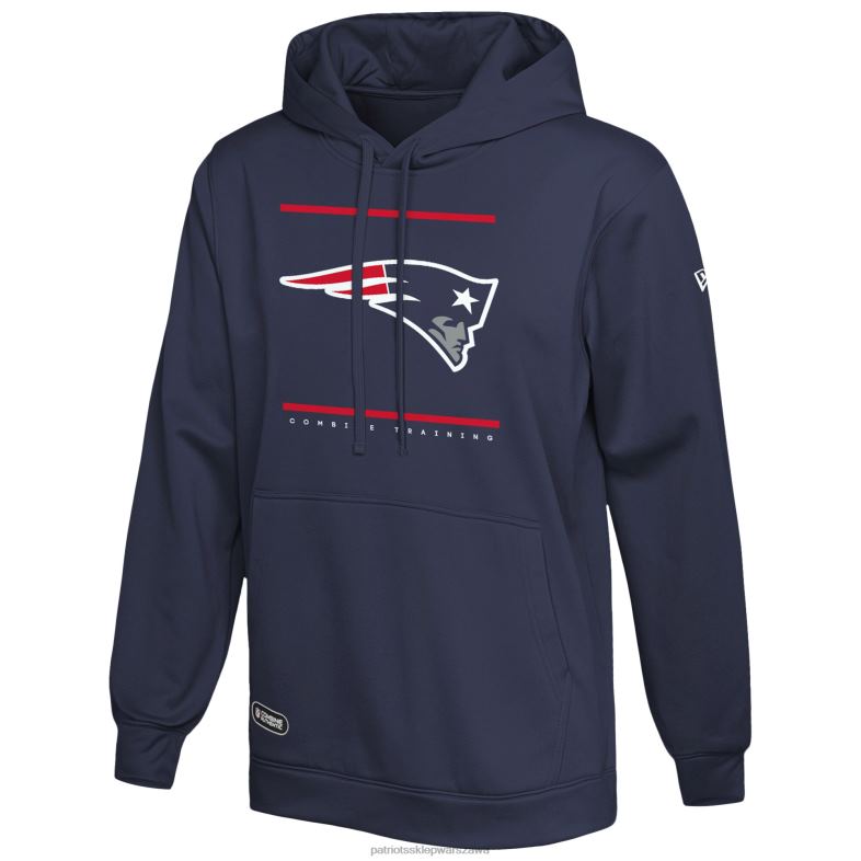 Patriots Jersey mężczyźni New Era Navy łączy w sobie autentyczną bluzę z kapturem Split Defense odzież 6RBB552