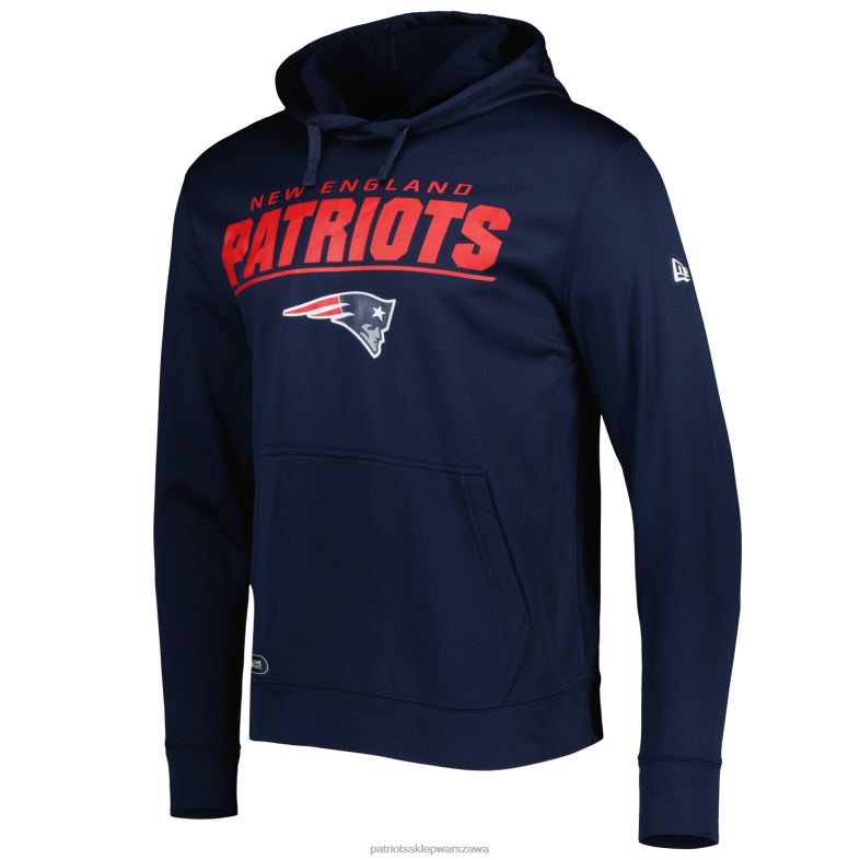 Patriots Jersey mężczyźni Nowa era granatowa bluza z kapturem z autentycznym deklarowanym logo odzież 6RBB565