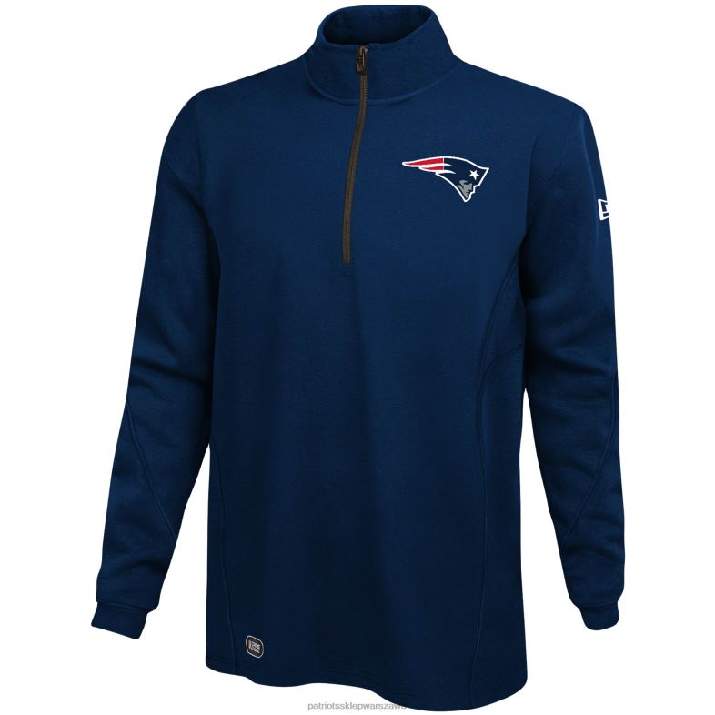Patriots Jersey mężczyźni Nowa era granatowa łączy autentyczną przezwyciężoną kurtkę z zamkiem błyskawicznym odzież 6RBB733