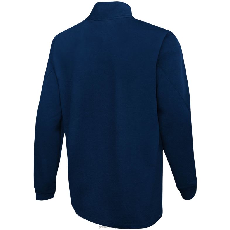 Patriots Jersey mężczyźni Nowa era granatowa łączy autentyczną przezwyciężoną kurtkę z zamkiem błyskawicznym odzież 6RBB733