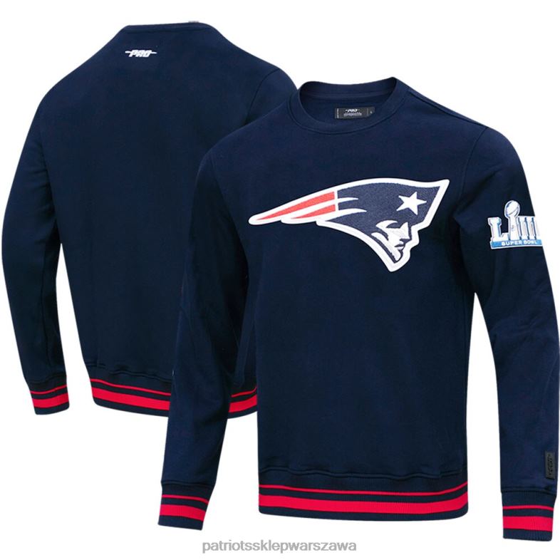 Patriots Jersey mężczyźni Pro standardowa granatowa bluza typu mash up odzież 6RBB633