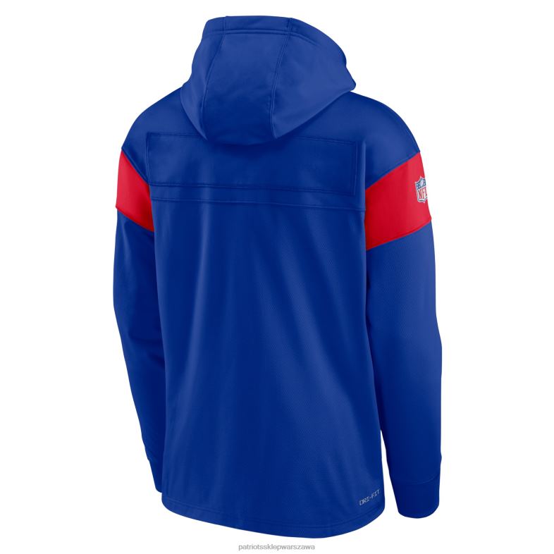 Patriots Jersey mężczyźni bluza z kapturem Nike Royal Sideline Arch Jersey Performance odzież 6RBB472