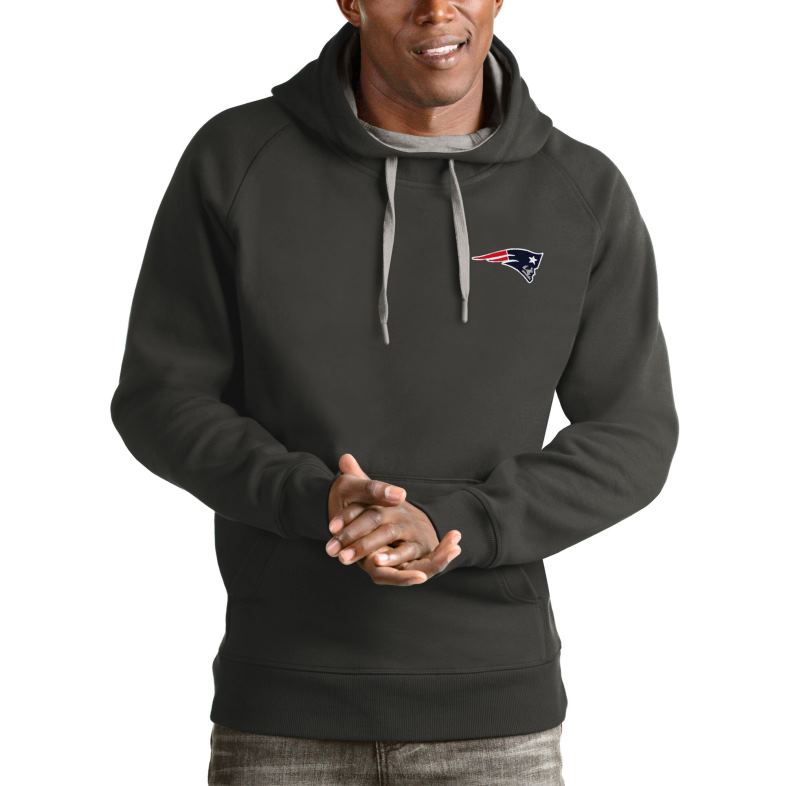 Patriots Jersey mężczyźni bluza z kapturem Victory z logo Antigua Carbon odzież 6RBB642
