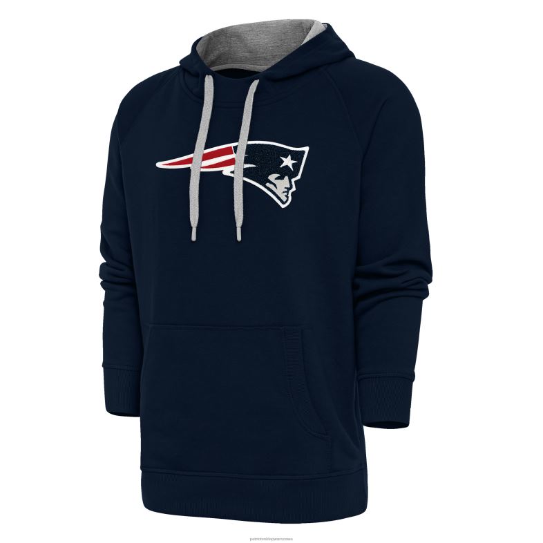 Patriots Jersey mężczyźni bluza z kapturem z szenilowej tkaniny Victory w kolorze granatowym Antigua odzież 6RBB685