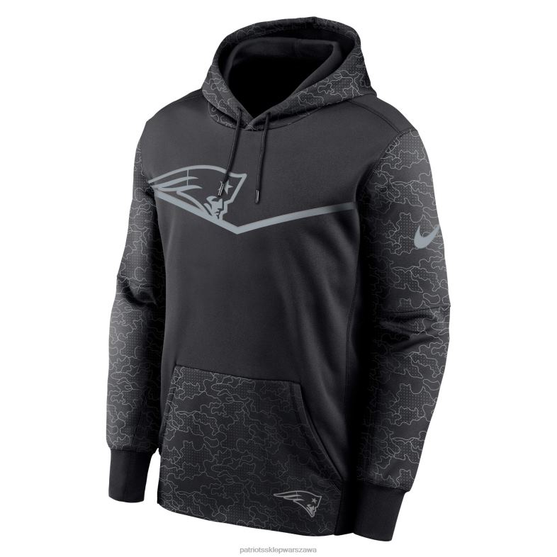 Patriots Jersey mężczyźni czarna bluza z kapturem nike rflctv w jodełkę odzież 6RBB492