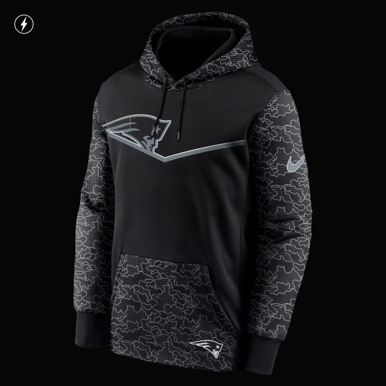 Patriots Jersey mężczyźni czarna bluza z kapturem nike rflctv w jodełkę odzież 6RBB492
