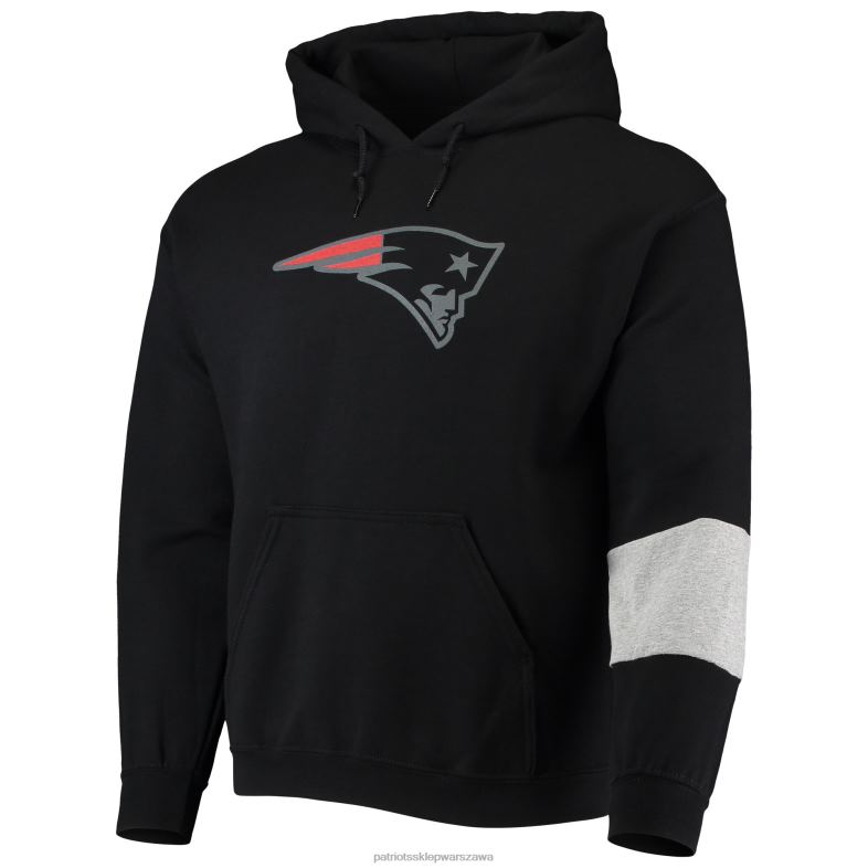 Patriots Jersey mężczyźni czarna, zrównoważona bluza z kapturem refried apparel odzież 6RBB792