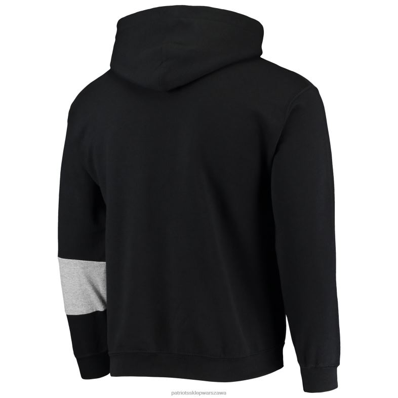 Patriots Jersey mężczyźni czarna, zrównoważona bluza z kapturem refried apparel odzież 6RBB792