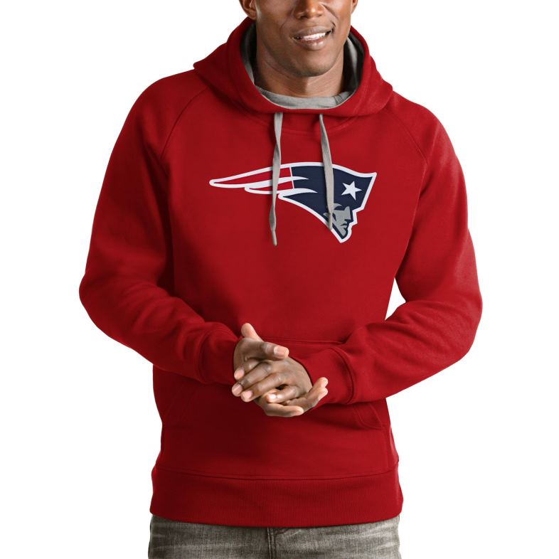 Patriots Jersey mężczyźni czerwona bluza z kapturem Victory Antigua odzież 6RBB618