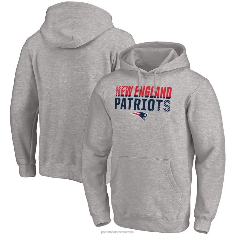 Patriots Jersey mężczyźni dopasowana bluza z kapturem Fanatics Heather Grey odzież 6RBB716