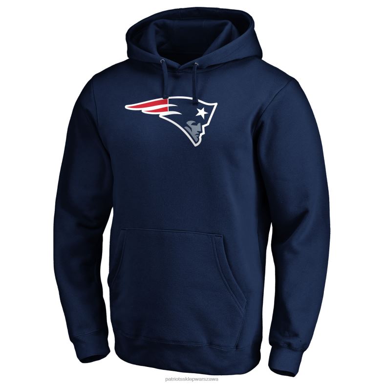 Patriots Jersey mężczyźni dopasowana bluza z kapturem z logo fanatics w kolorze granatowym odzież 6RBB638