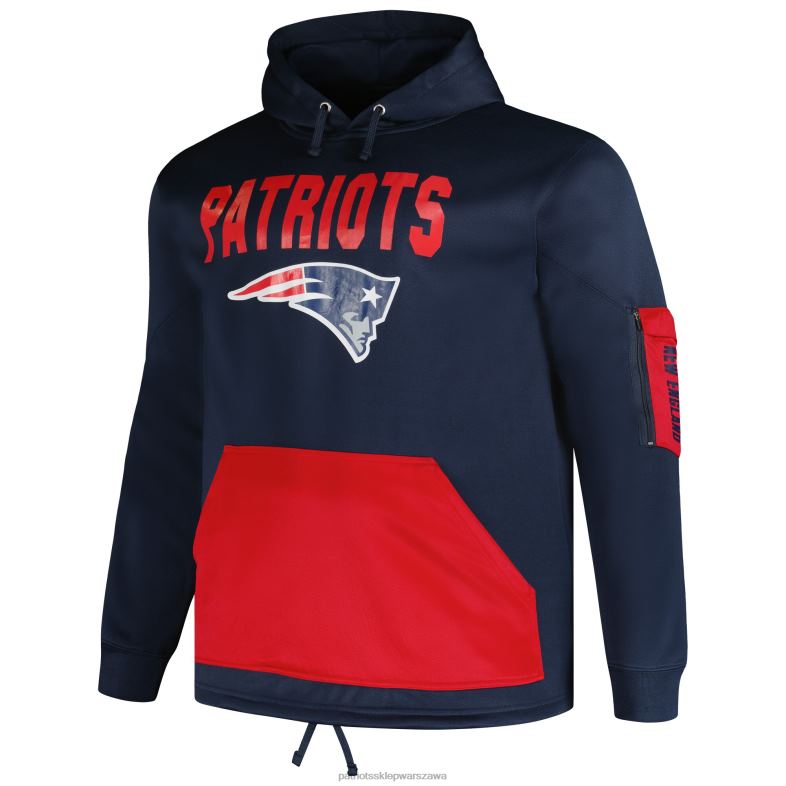 Patriots Jersey mężczyźni fanatics branded granatowa bluza z kapturem, duża i wysoka odzież 6RBB500