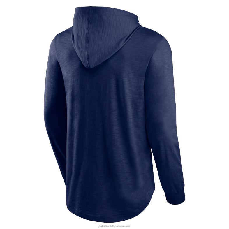 Patriots Jersey mężczyźni fanatics branded granatowy t-shirt front runner z kapturem i długimi rękawami odzież 6RBB795