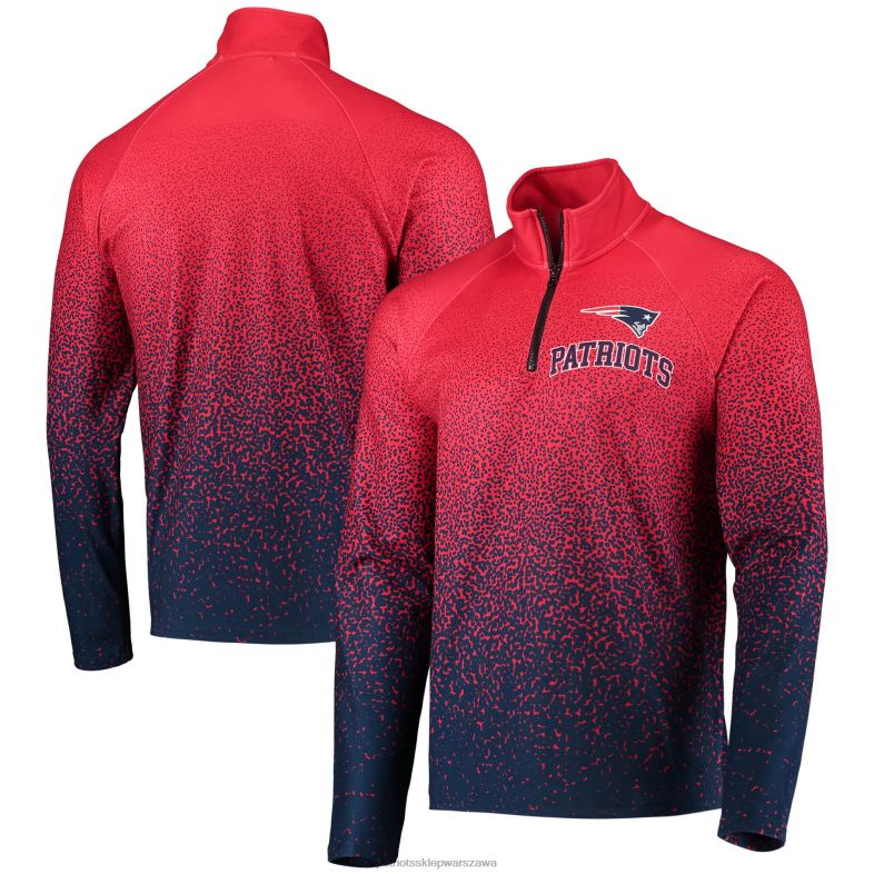 Patriots Jersey mężczyźni foco czerwono-granatowa kurtka raglanowa z suwakiem ćwiartkowym odzież 6RBB811