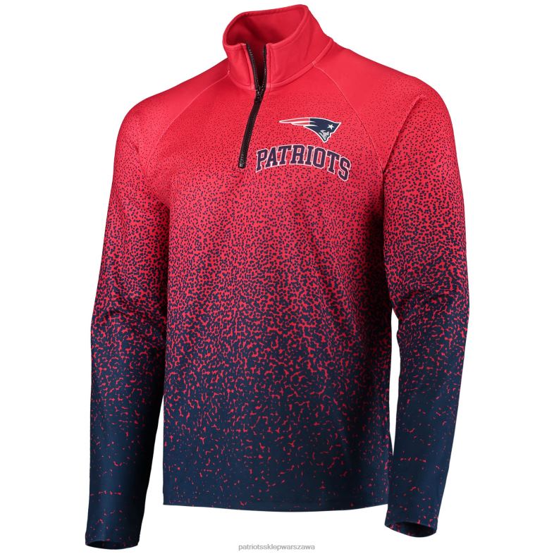 Patriots Jersey mężczyźni foco czerwono-granatowa kurtka raglanowa z suwakiem ćwiartkowym odzież 6RBB811