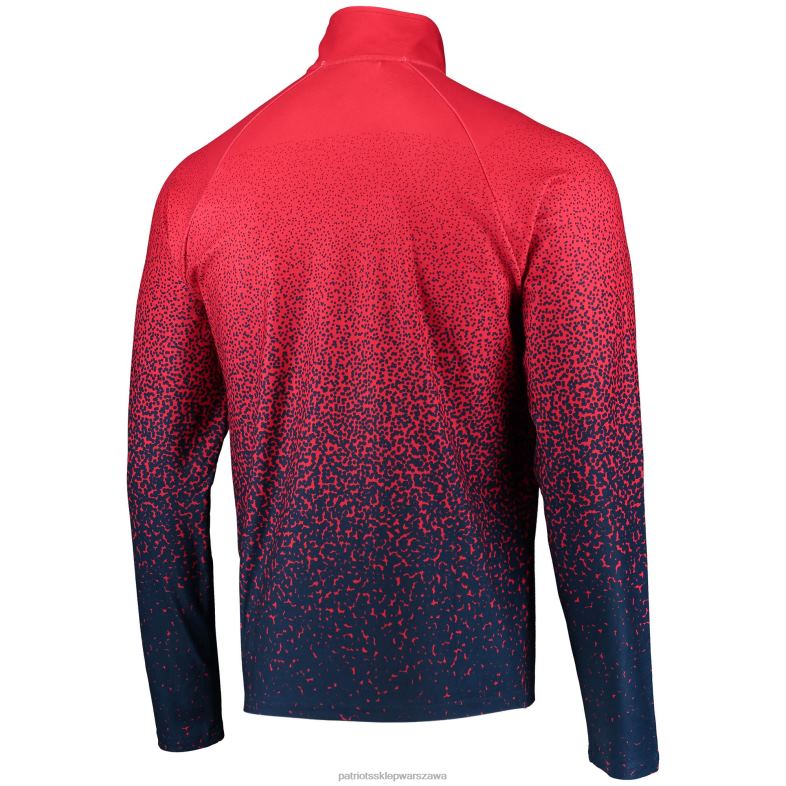 Patriots Jersey mężczyźni foco czerwono-granatowa kurtka raglanowa z suwakiem ćwiartkowym odzież 6RBB811