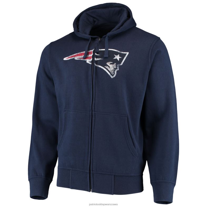 Patriots Jersey mężczyźni g-iii sports by carlbanks granatowa bluza z kapturem i suwakiem na całej długości z logo głównym odzież 6RBB702