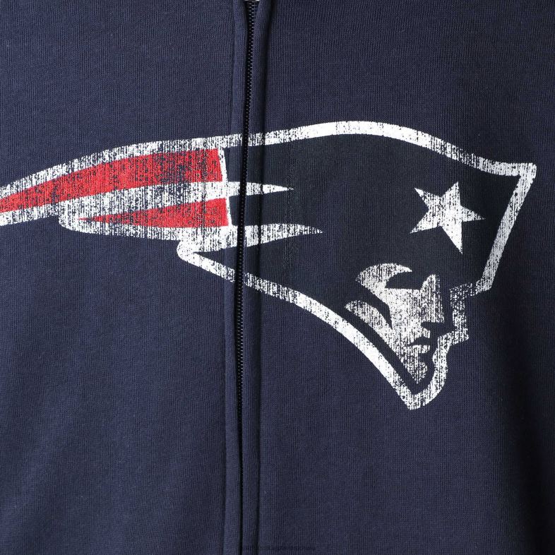 Patriots Jersey mężczyźni g-iii sports by carlbanks granatowa bluza z kapturem i suwakiem na całej długości z logo głównym odzież 6RBB702