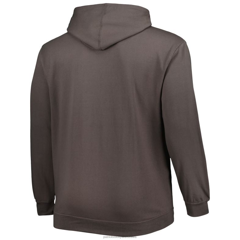 Patriots Jersey mężczyźni grafitowa bluza z kapturem i dużym logo odzież 6RBB620