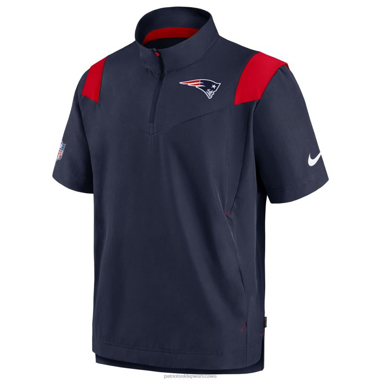 Patriots Jersey mężczyźni granatowa bluza nike sideline coaches z blokadą w jodełkę odzież 6RBB511