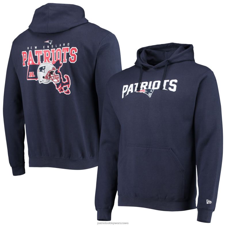 Patriots Jersey mężczyźni granatowa bluza z kapturem New Era Local Pack odzież 6RBB659
