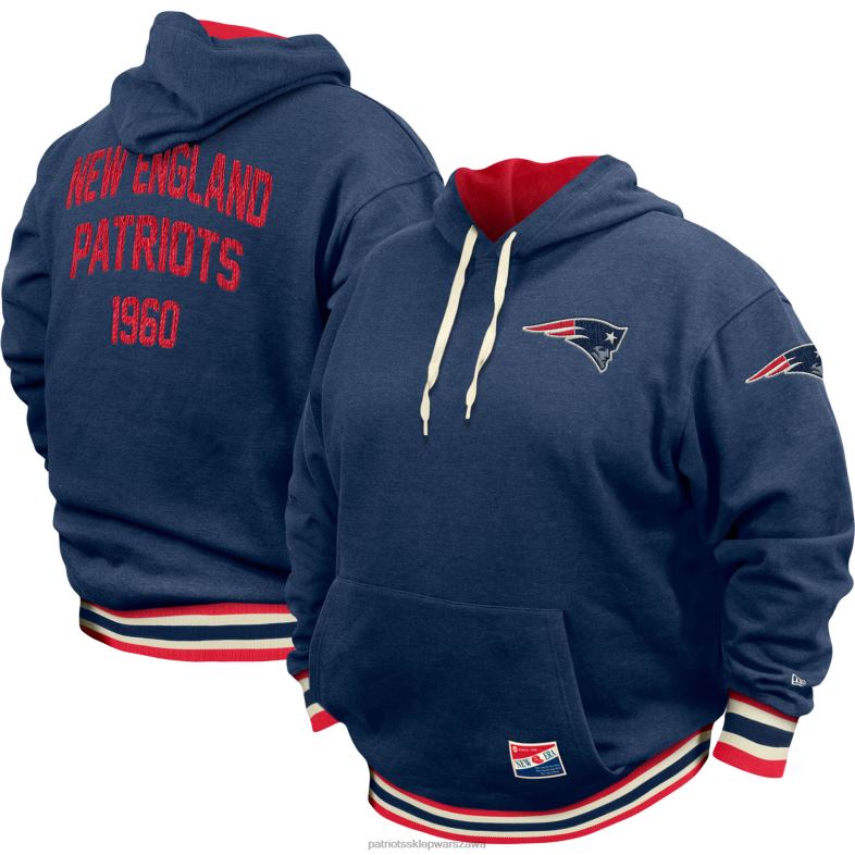 Patriots Jersey mężczyźni granatowa bluza z kapturem New Era odzież 6RBB557