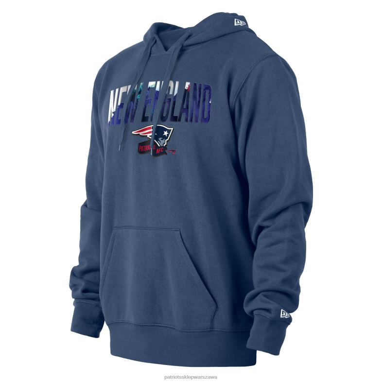 Patriots Jersey mężczyźni granatowa bluza z kapturem New Era odzież 6RBB604