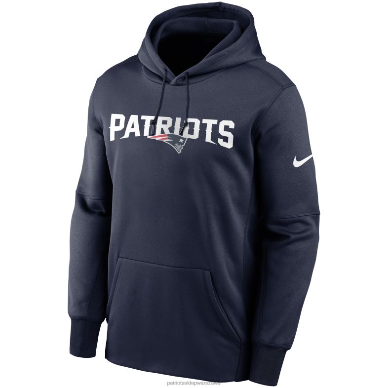 Patriots Jersey mężczyźni granatowa bluza z kapturem Nike Fan Gear z napisem Performance odzież 6RBB554