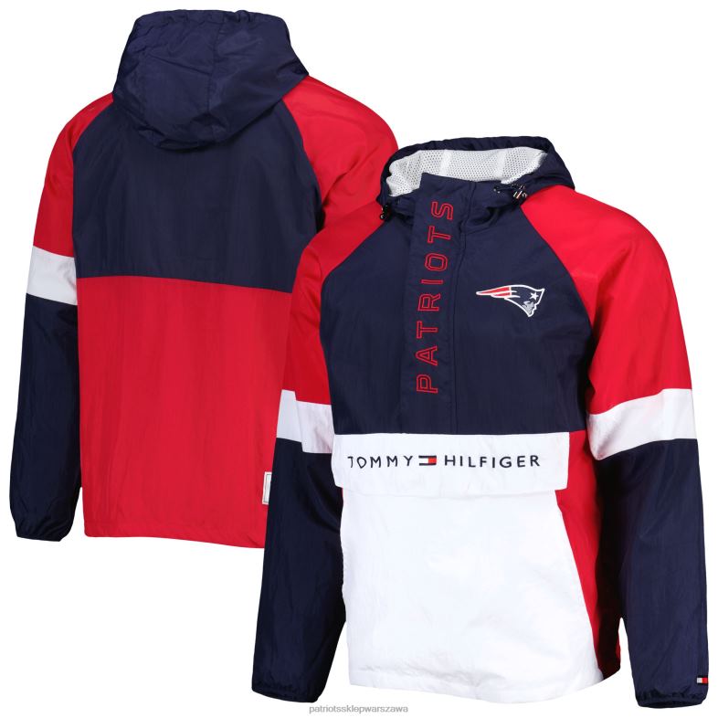 Patriots Jersey mężczyźni granatowa bluza z kapturem tommy hilfiger zapinana na suwak odzież 6RBB466