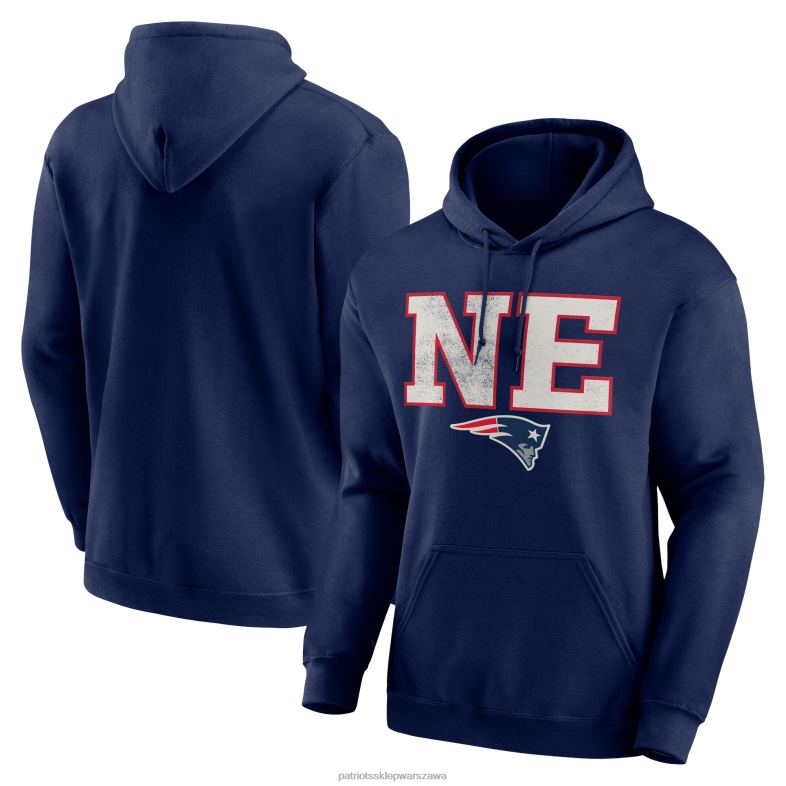 Patriots Jersey mężczyźni granatowa bluza z kapturem z tablicą wyników odzież 6RBB756