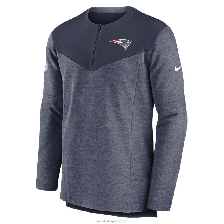 Patriots Jersey mężczyźni granatowa bluza z zamkiem błyskawicznym nike sideline lockup performance odzież 6RBB578
