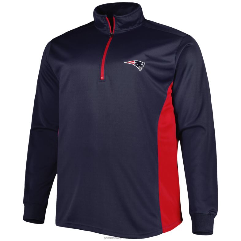 Patriots Jersey mężczyźni granatowy duży i wysoki top z zamkiem błyskawicznym odzież 6RBB635