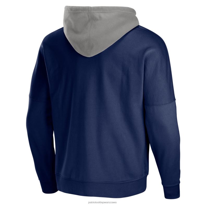 Patriots Jersey mężczyźni nfl x staple granatowa bluza z kapturem vintage z efektem sprania odzież 6RBB739