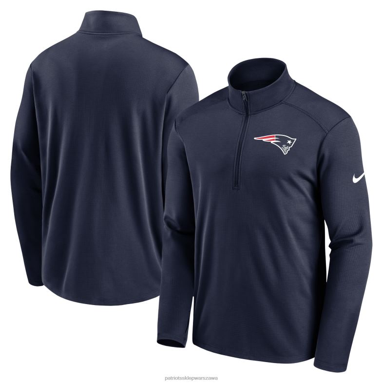 Patriots Jersey mężczyźni nike granatowa kurtka z logo pacer performance z suwakiem do połowy odzież 6RBB566