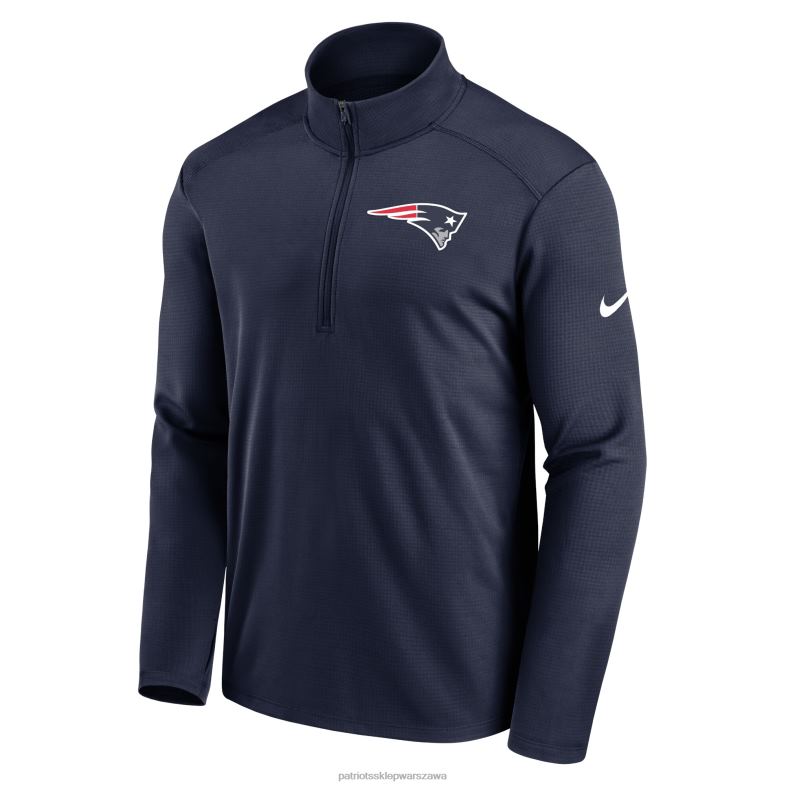 Patriots Jersey mężczyźni nike granatowa kurtka z logo pacer performance z suwakiem do połowy odzież 6RBB566