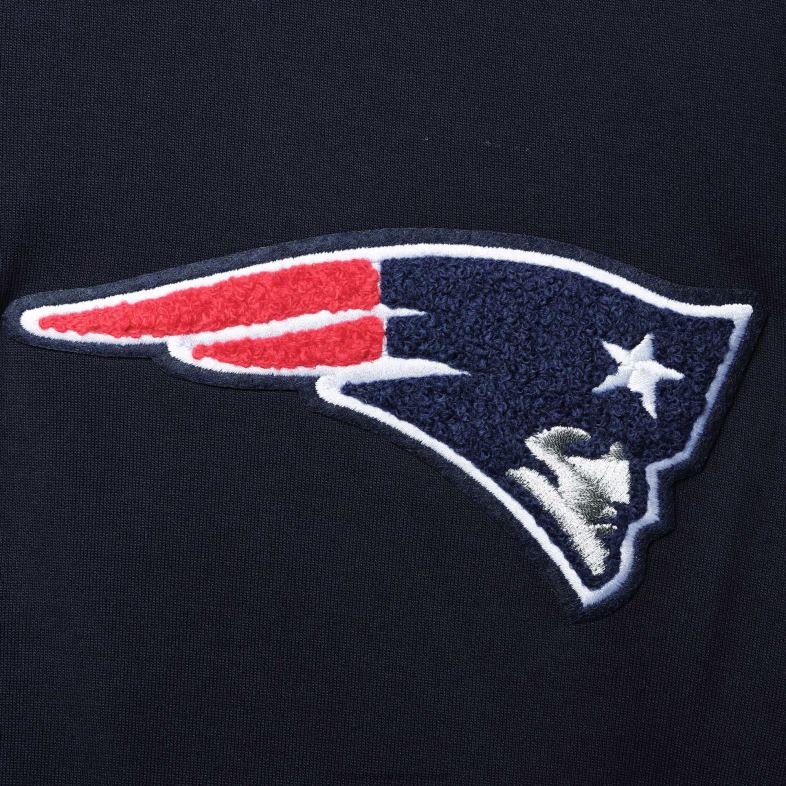 Patriots Jersey mężczyźni profesjonalna granatowa bluza z kapturem i suwakiem na całej długości odzież 6RBB636
