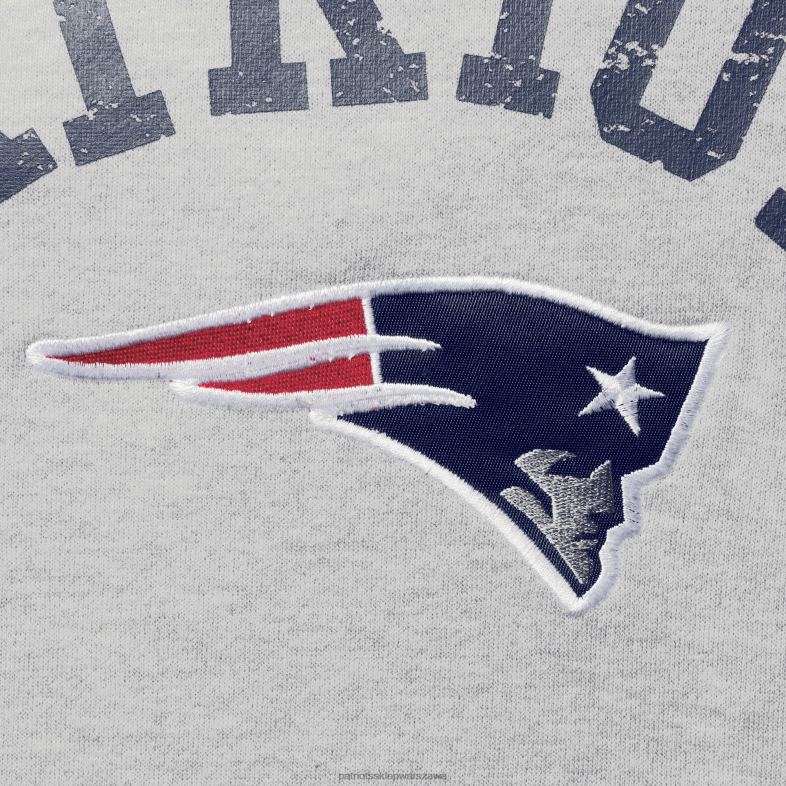 Patriots Jersey mężczyźni raglanowa bluza z kapturem Starter Heathered Grey/Granatowa Home Run odzież 6RBB805