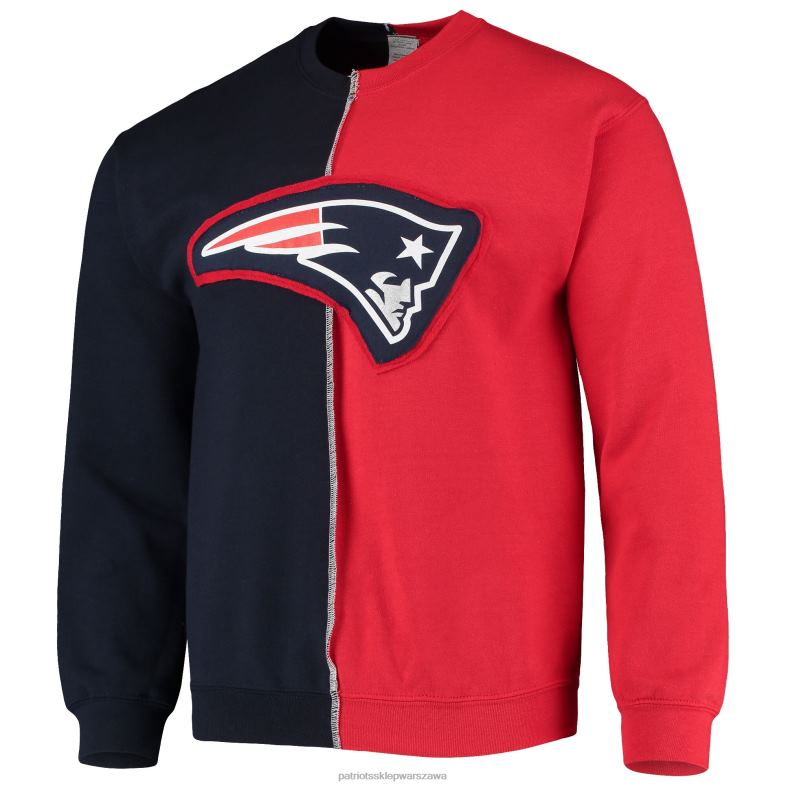 Patriots Jersey mężczyźni refried apparel granatowo-czerwona bluza ze zrównoważonym rozcięciem na środku odzież 6RBB700