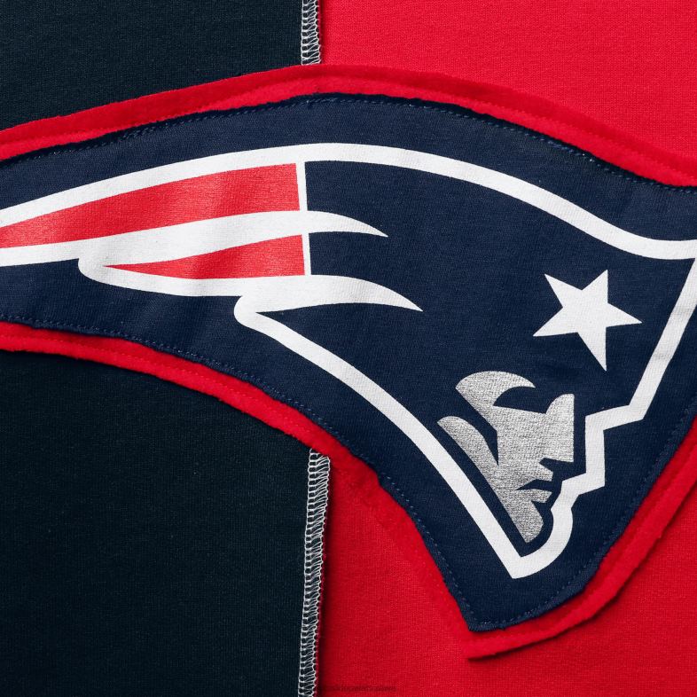 Patriots Jersey mężczyźni refried apparel granatowo-czerwona bluza ze zrównoważonym rozcięciem na środku odzież 6RBB700