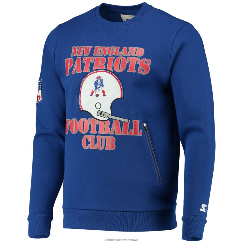 Patriots Jersey mężczyźni startowa bluza z kapturem Royal Locker Room Throw End Zone odzież 6RBB649