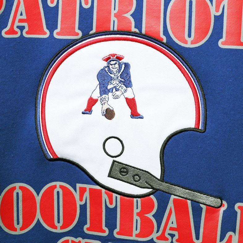 Patriots Jersey mężczyźni startowa bluza z kapturem Royal Locker Room Throw End Zone odzież 6RBB649