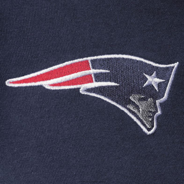 Patriots Jersey mężczyźni startowa granatowo-czerwona bluza z kapturem z blokami kolorów i suwakiem na całej długości odzież 6RBB669