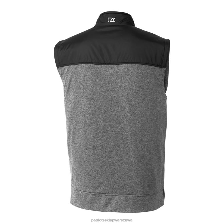 Patriots Jersey mężczyźni cut & buck czarne logo retro duża i wysoka hybrydowa pikowana wiatrówka Stealth Kamizelka z suwakiem na całej długości odzież 6RBB2096